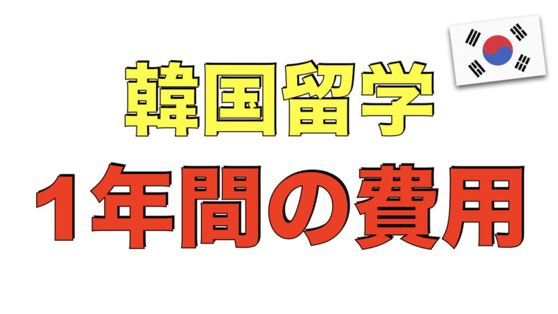 1年間の韓国留学・費用どのくらい？