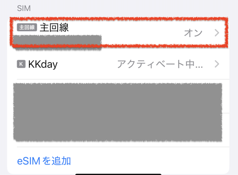 eSIMの設定