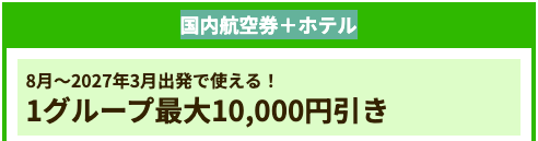 国内航空券＋ホテル